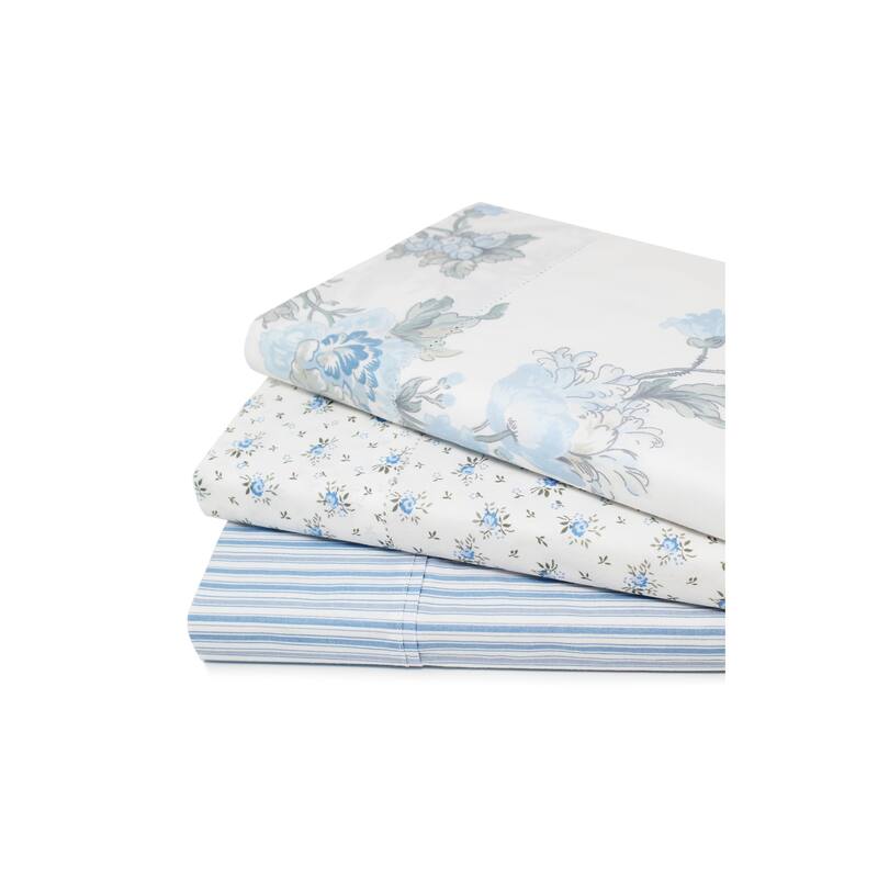 Floral Collection Percale Cotton Sheet Set
