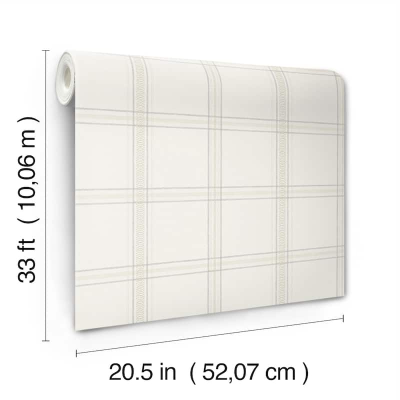 Chesapeake Auberge White Plaid Wallpaper