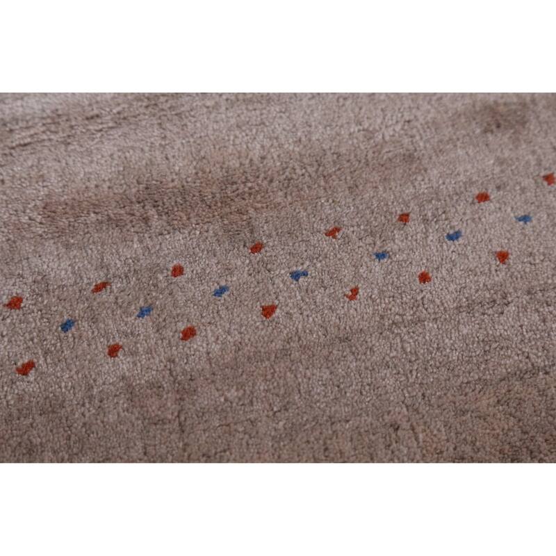 Hand Knotted Oriental 100% Wool Carpet Tribal Animal Pictorial Beige & Ivories Gabbeh Area Rug - 5' 0'' X 3' 0''