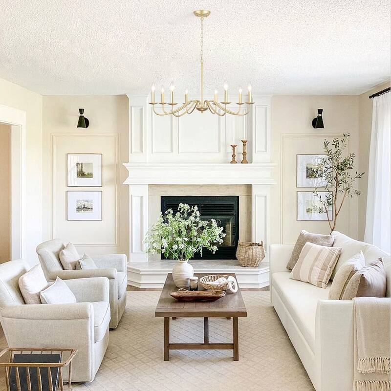 8-Light Farmhouse Candle Chandelier for Bedroom, Kitchen, Living Room and Foyer