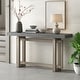 Console Table with Industrial-inspired Concrete Wood Top,Extra Long ...