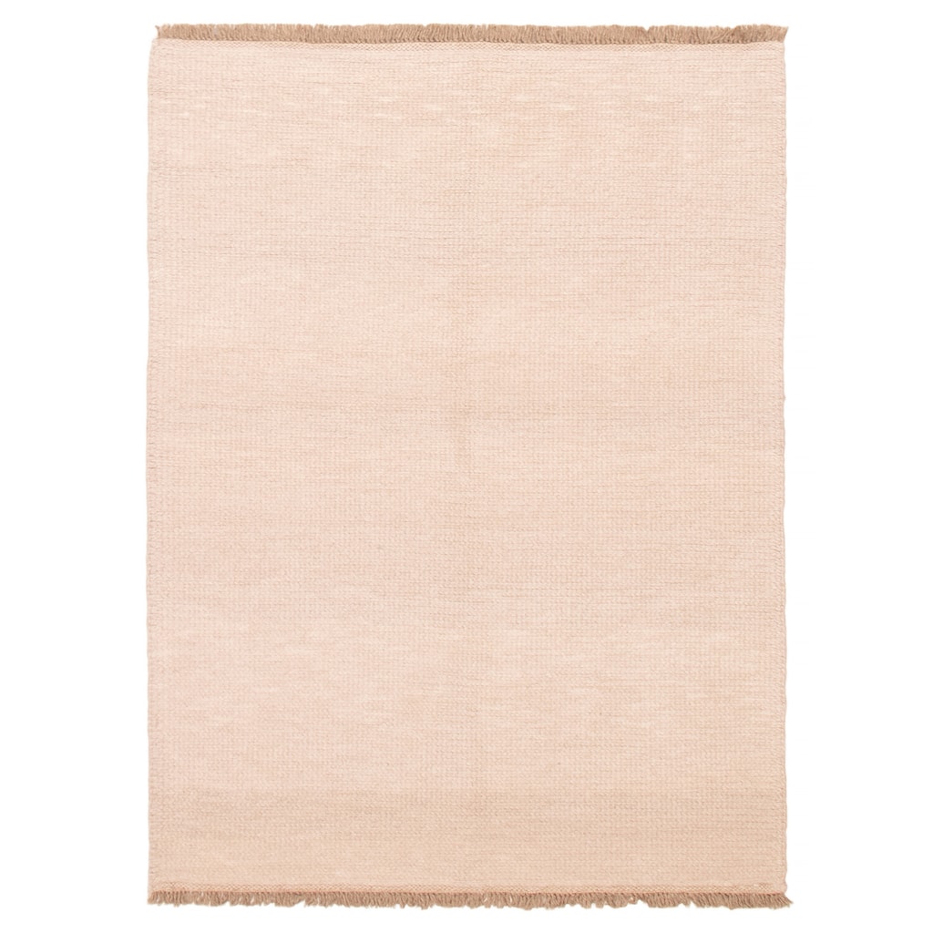 ECARPETGALLERY Flat-Weave Ankara Beige Wool Kilim - 5'7 x 7'7