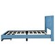 preview thumbnail 12 of 17, Queen Size Upholstered Platform Bed, with Button Tufted Upholstered Headboard and 2 Drawers,