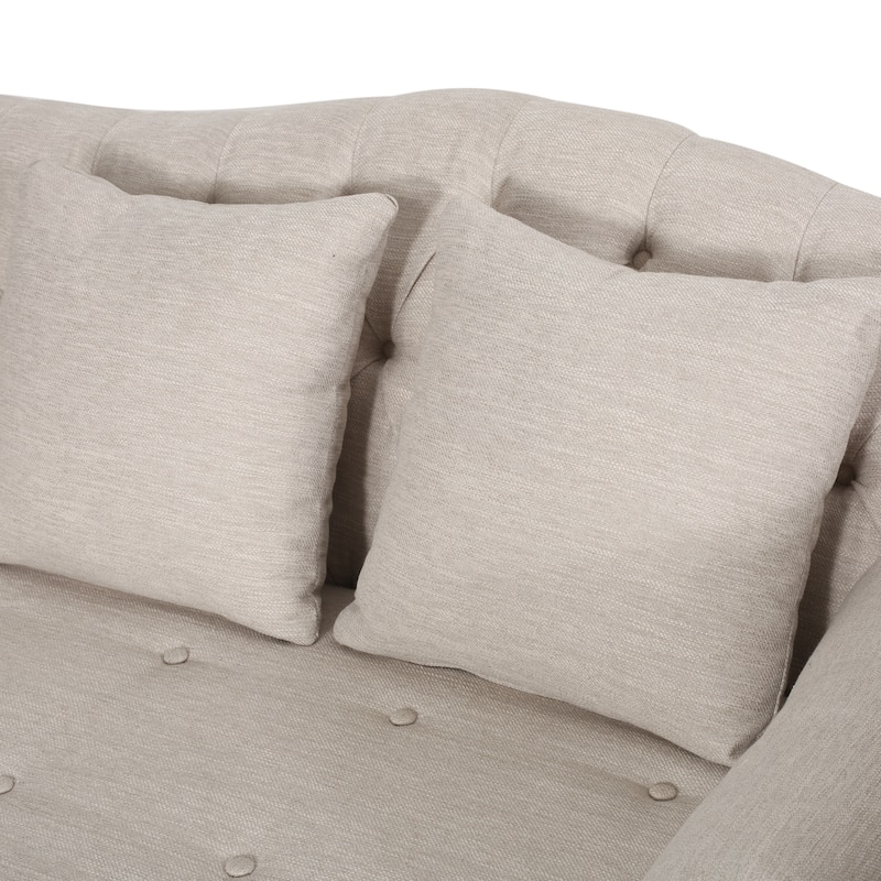 Wellston Tufted Double Chaise Lounge by Christopher Knight Home - 62.50" L x 58.50" W x 34.00" H