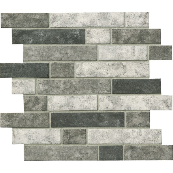 MSI SMOT-GLSIL-U6MM 11-13/16" x 11-13/16" Linear Mosaic Sheet - Glossy Glass Visual - Sold by Carton (14.55 SF/Carton)