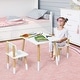 preview thumbnail 3 of 9, Costway Kids Wooden Table & 2 Chairs Set Children Play Activity Table - See details