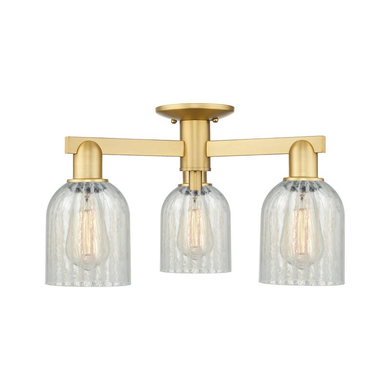 Innovations Lighting Endless Possibilities Arcadia - Caledonia - 3 Light 23" Semi-Flush Mount with Mouchette Shade - Mouchette/Satin Gold