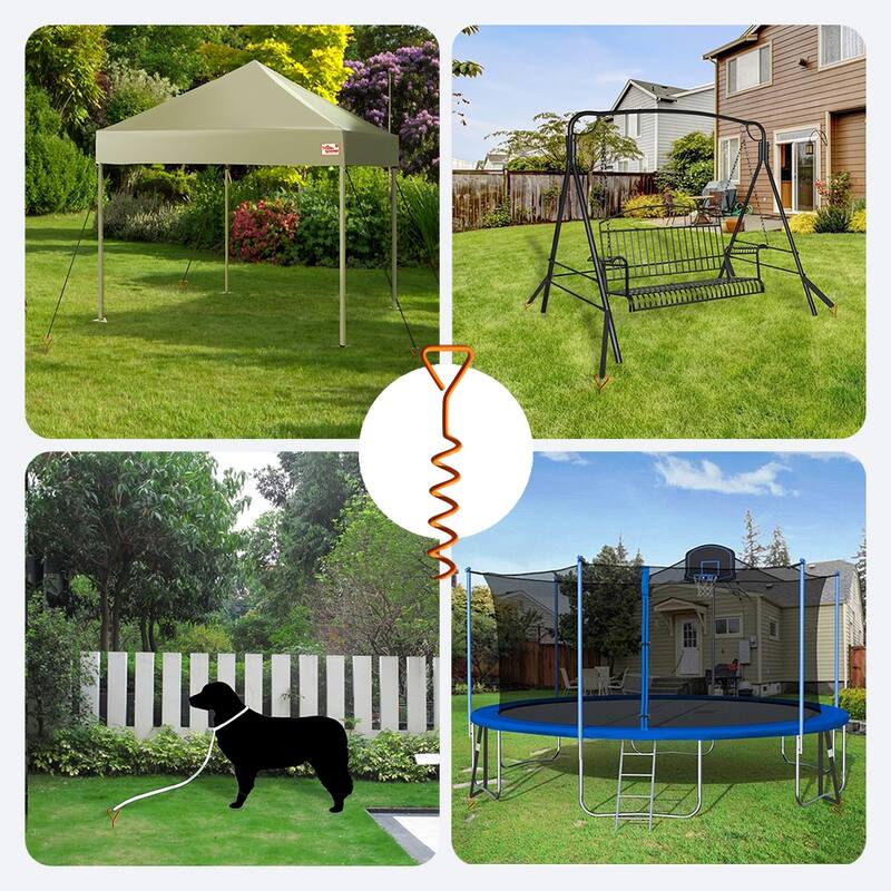 Tradesparker Heavy Duty Trampoline Stakes，Steel Corkscrew Anchors for Canopies