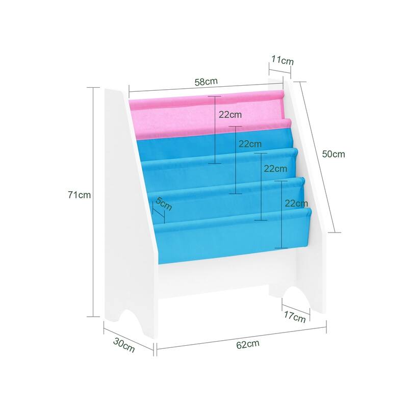 Haotian FRG225-W, Children Kids Bookcase Book Shelf Toy Standing Storage