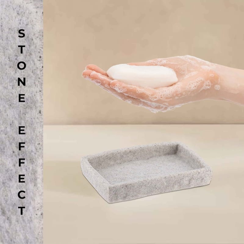 Collection Stone Effect Bath Accessory Set-4 pieces