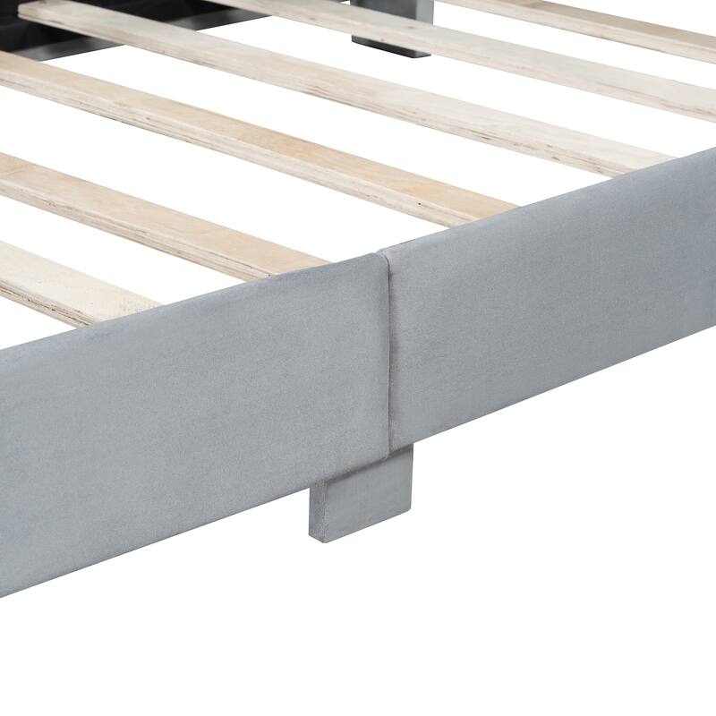 Twin Size Upholstered Daybed with Rabbit Ear Shaped Headboard for Home Office