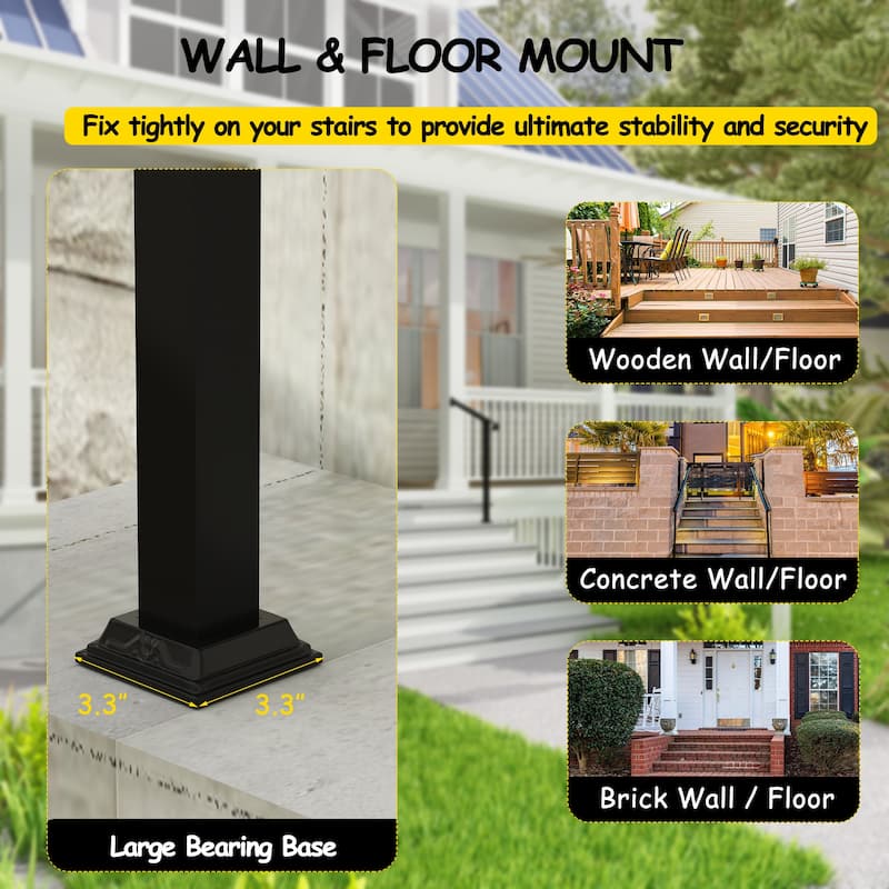 Duty Wrought Iron Outdoor Handrail Safety Rail for Steps, Porches