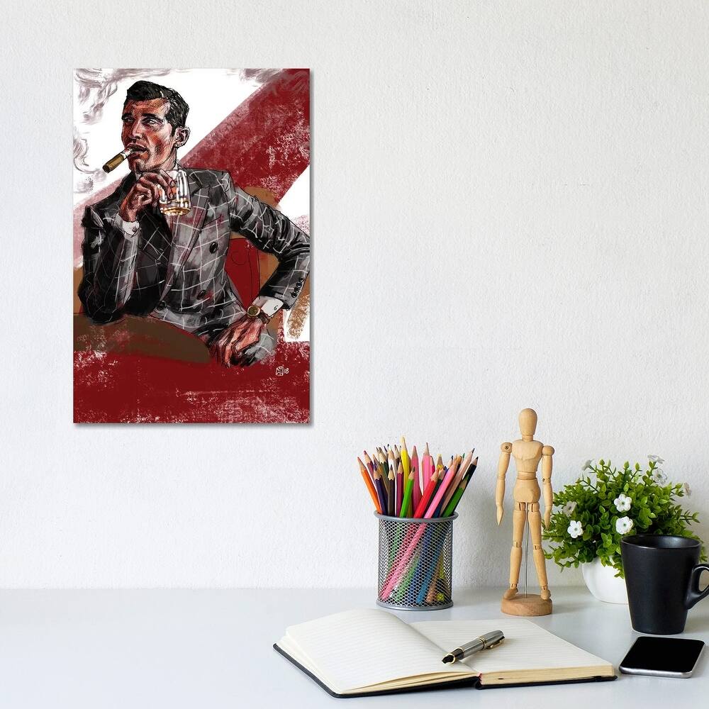 iCanvas "Cigar & Whiskey" by Sunflowerman Canvas Print