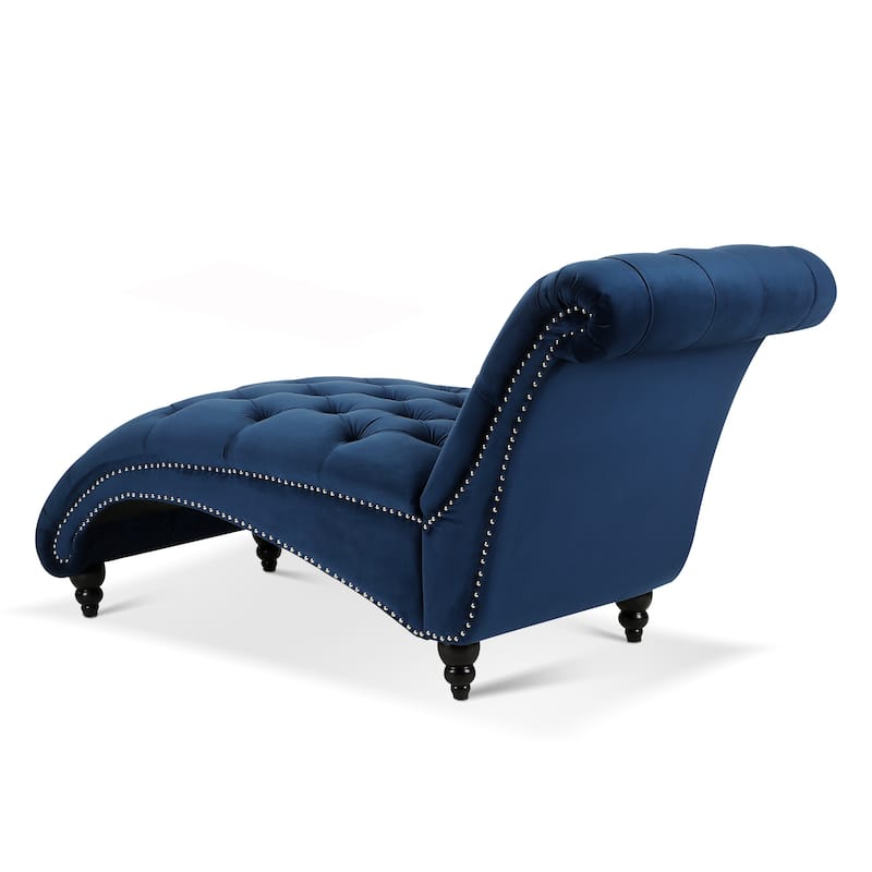 Armless Chaise Lounges with Buttons and Nailhead Trim