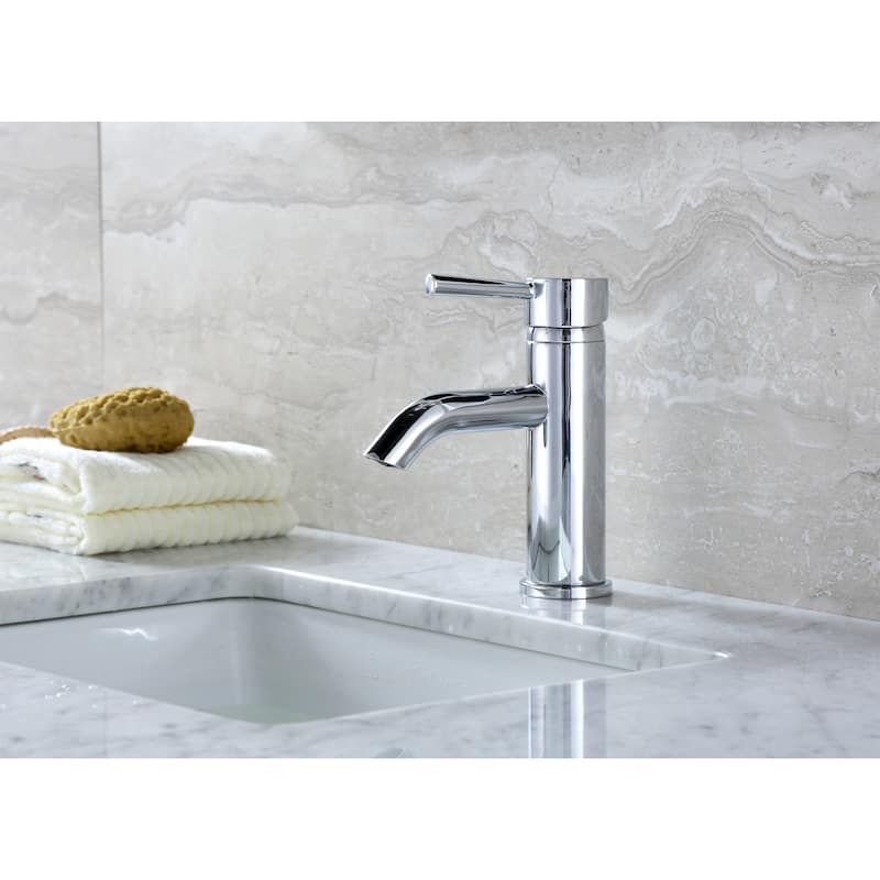 Luxier BSH03-S Single Handle Single Hole Bathroom Faucet with Drain - Chrome