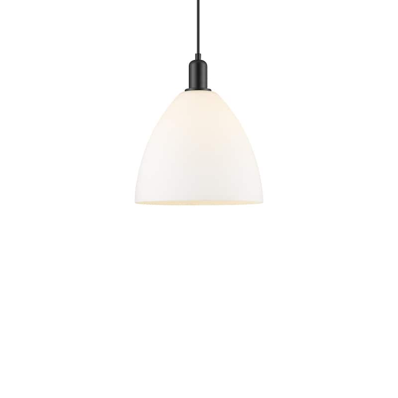 Innovations Lighting 716-1P-14-12 Bristol Pendant Bristol 12" Wide - Matte Black / Matte White