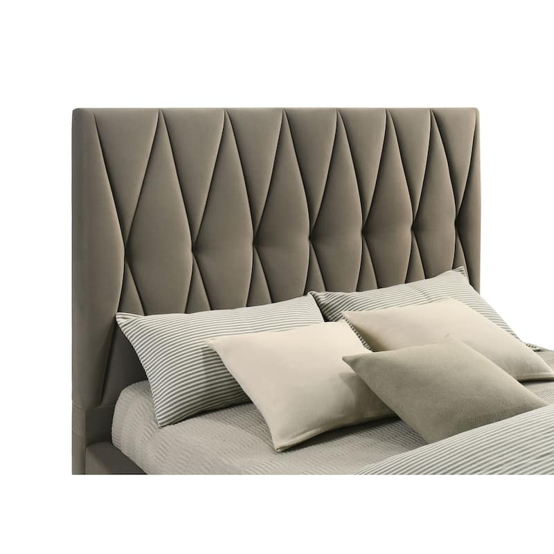 Delsea Upholstered Panel Platform Bed Light Brown