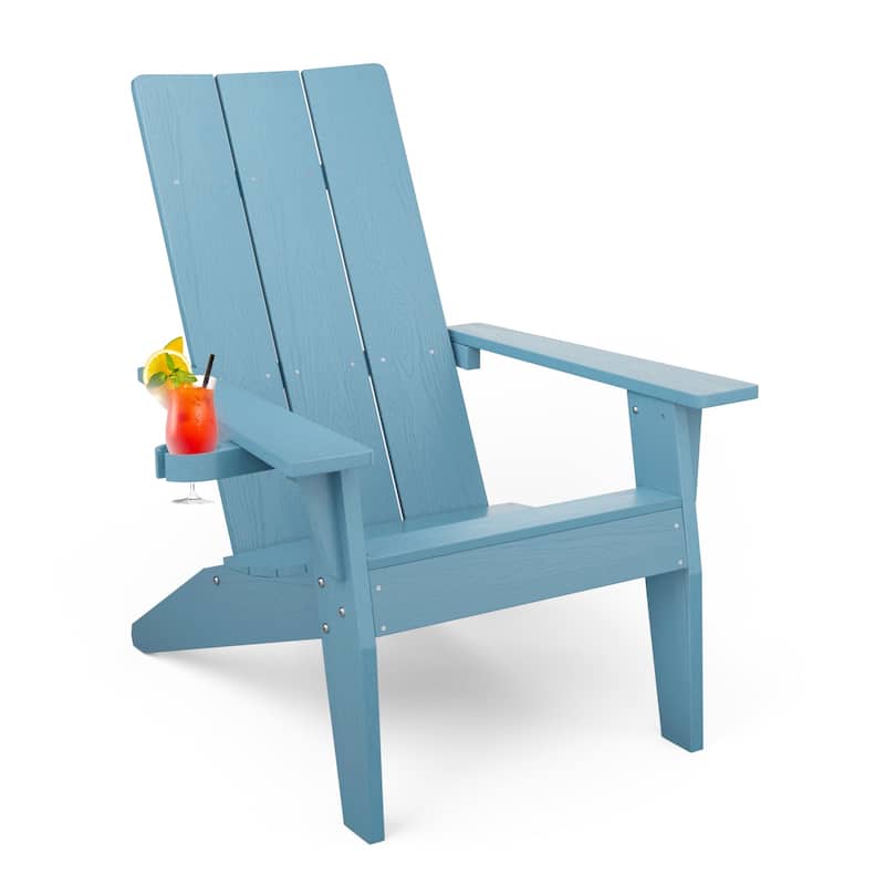 WINSOON Adirondack Chair Weather Resistant with Cup Holder