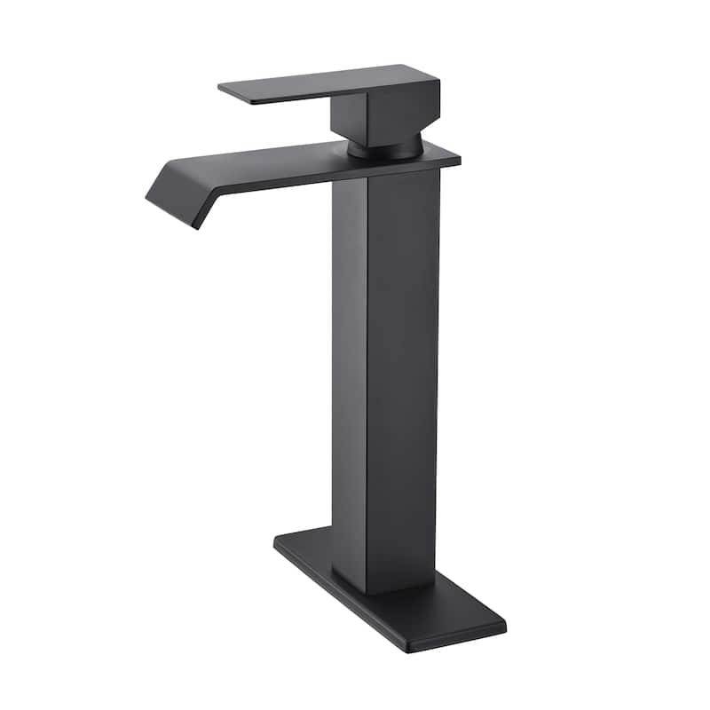 Single Handle Waterfall Bathroom Sink Faucet with Adjustable Water Flow and Temperature, Corrosion and Rust Resistant