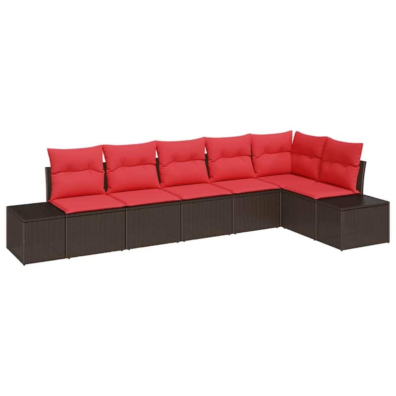 vidaXL 7 Piece Garden Sofa Set with Cushions - 125.6×60.6×27.2