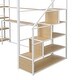 preview thumbnail 8 of 12, Modern Style Twin Size Metal Loft bed with Staircase, Built-in Desk and 4-tier Shelves, Ample Storage Space, Sturdy Frame, White