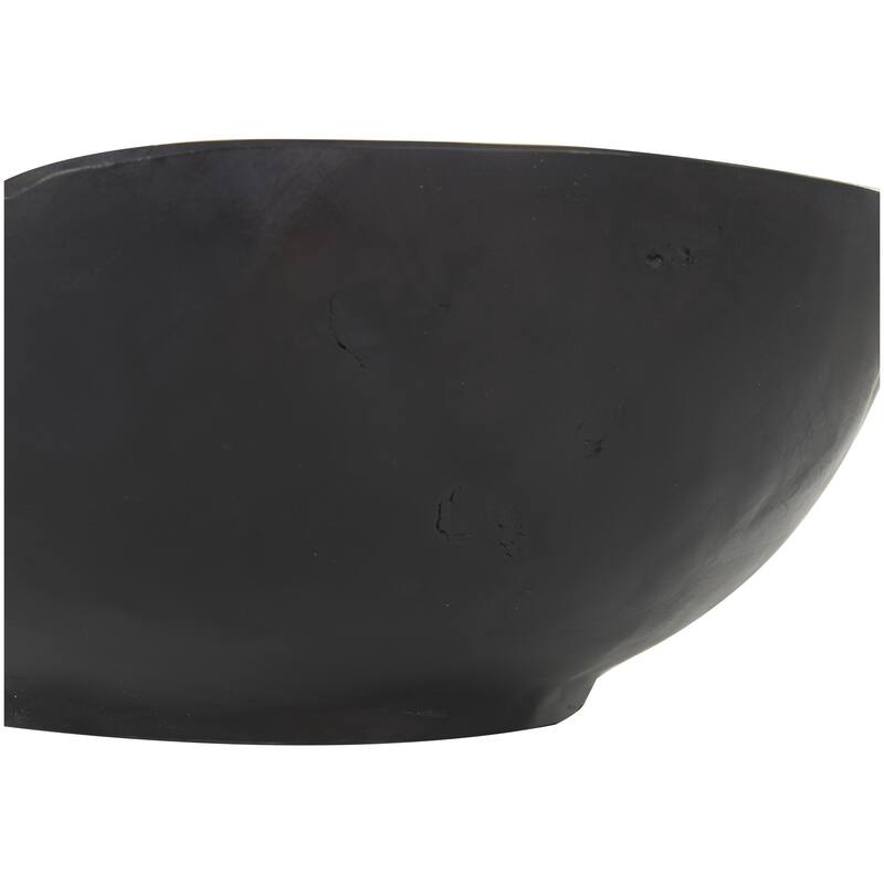 Teak Wood Handmade Decorative Bowl with Natural Grooves - Brown or Black - Roche River Decor