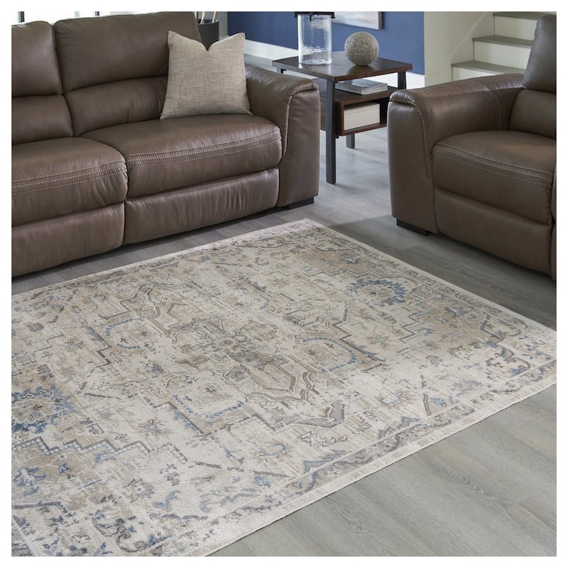 Signature Design by Ashley Barkham White/Gray Rug - 7'10"W x 10'D