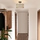 preview thumbnail 18 of 26, Tifany Modern Gold 3-Light Drum Glass Chandelier Semi-Flush Mount Ceiling Light