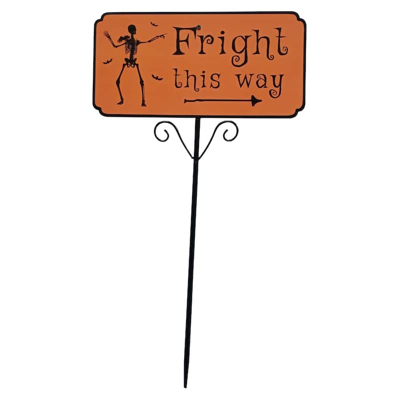 Fright This Way Outdoor Halloween Lawn Stake - 27.5"