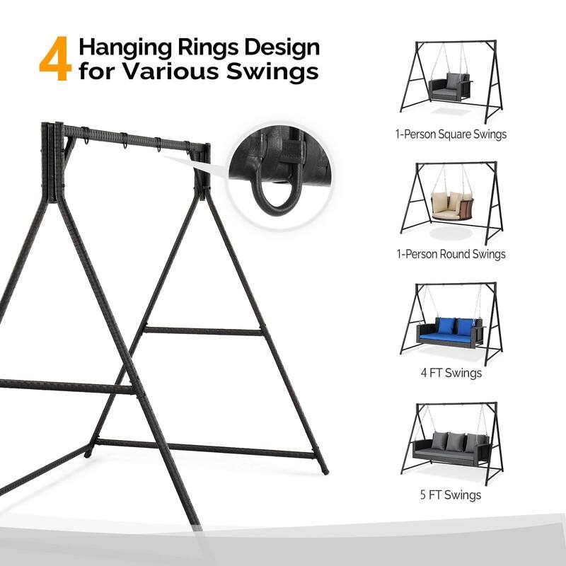 Patio Wicker Porch Swing Stand