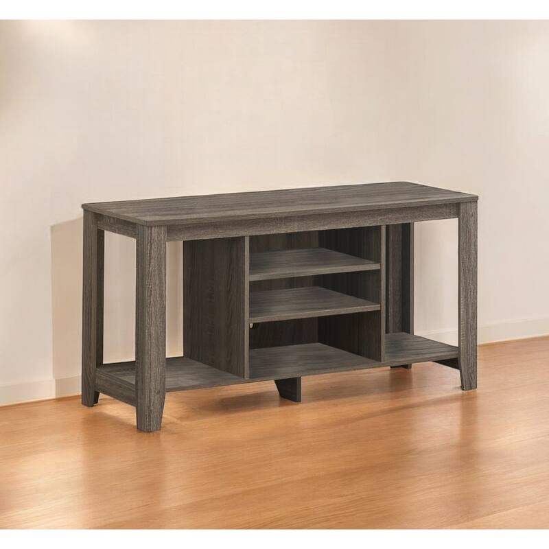Contemporary Wood TV Console with Open Storage 48-Inch Entertainment Stand for 55 Inch Screens - 24.25"H x 17.25"W x 47.75"L