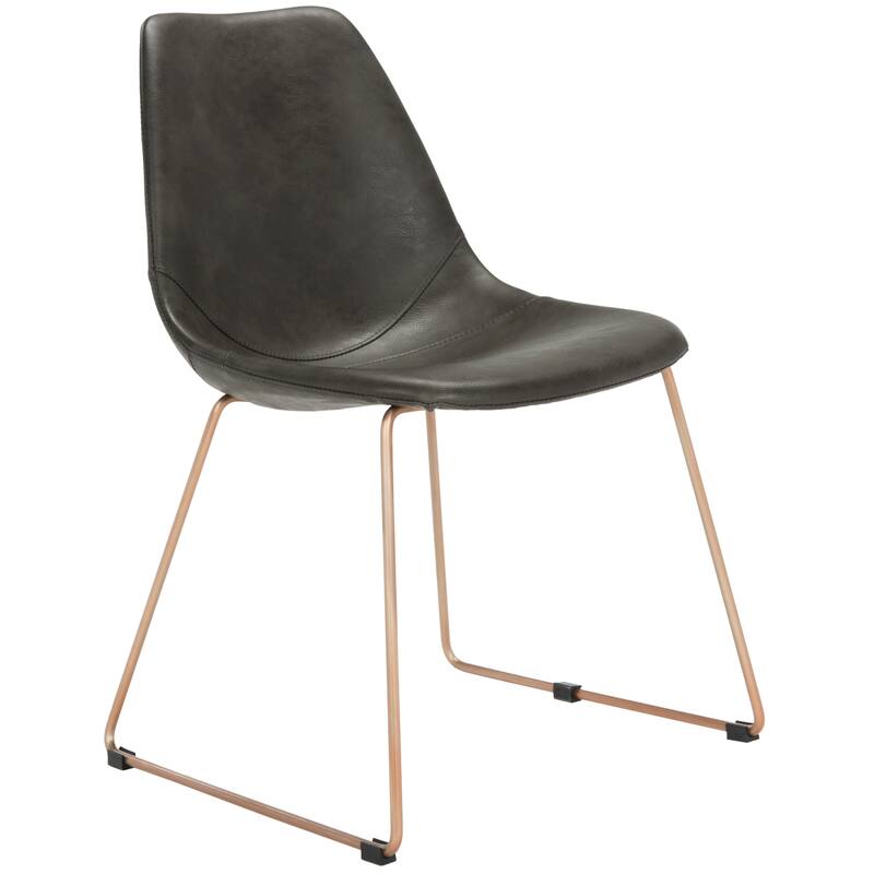 SAFAVIEH Cordia Mid-Century Faux Leather Dining Chair (Set of 2) - 20.3" W x 22" L x 31.5" H - 20.3" W x 22" L x 31.5" H