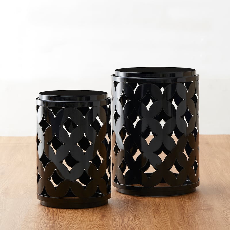 Glitzhome 19.25"H Set of 2 Modern Metal Frame Side Table - 14"L x 14"W x 19.25"H