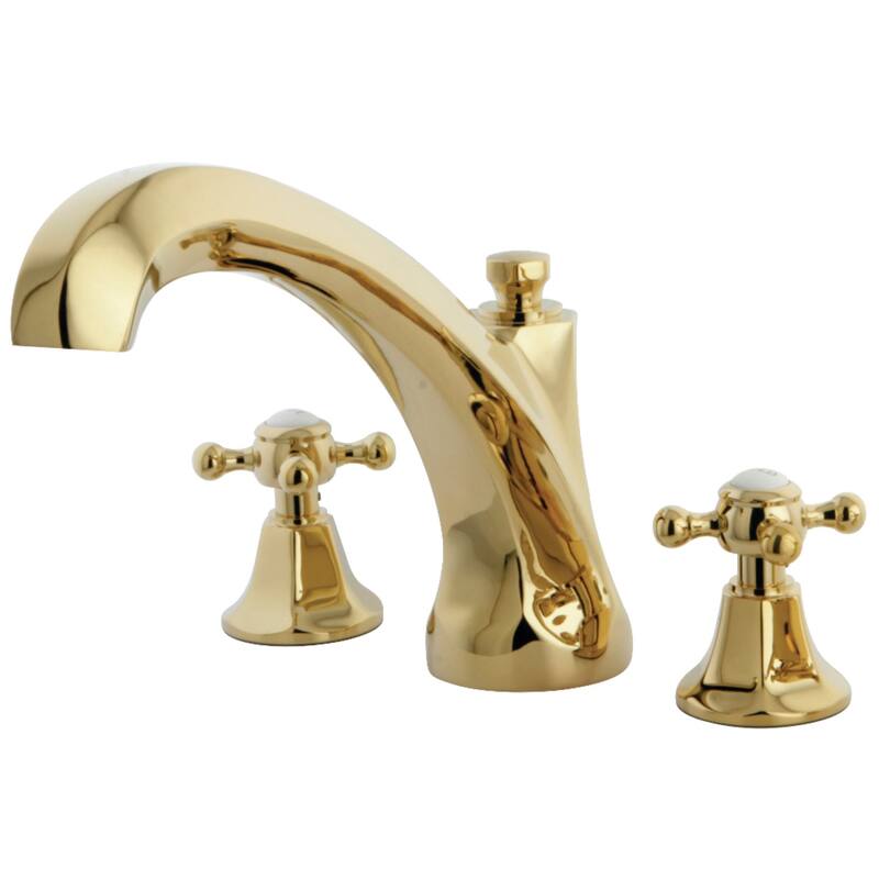 Metropolitan 3-Hole Deck Mount Roman Tub Faucet - Polished Brass