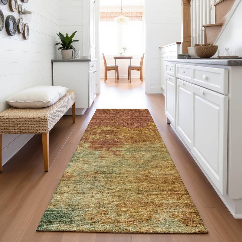 Premium Washable Super Soft Chic Modern Mayfield Rug - Paprika - 2'3" x 7'6"