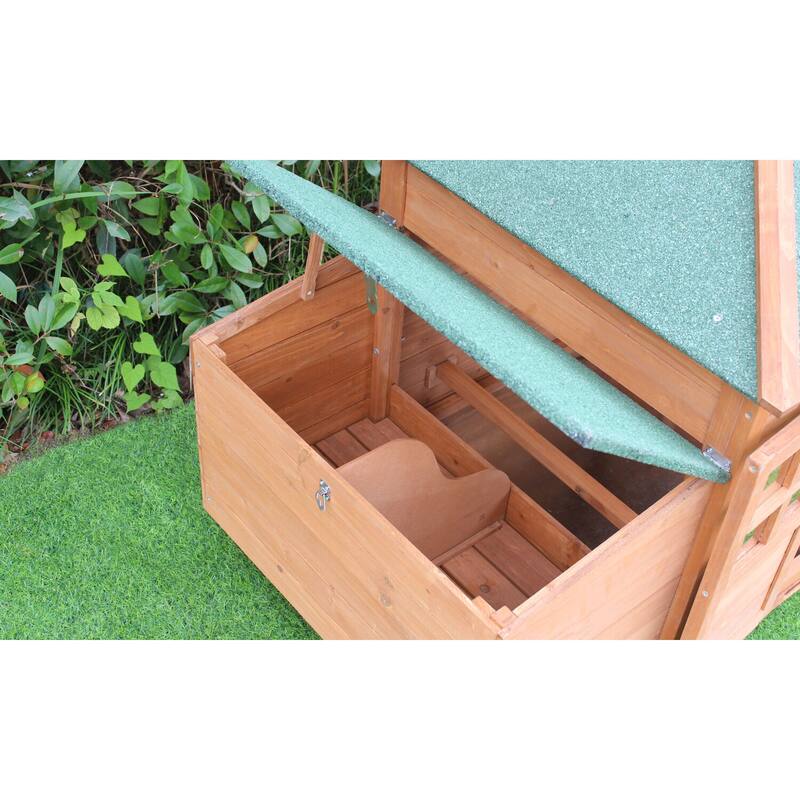 Hanover Outdoor Wooden Chicken Coop 6.4 Ft. x 2.4 Ft. x 3.2 Ft.