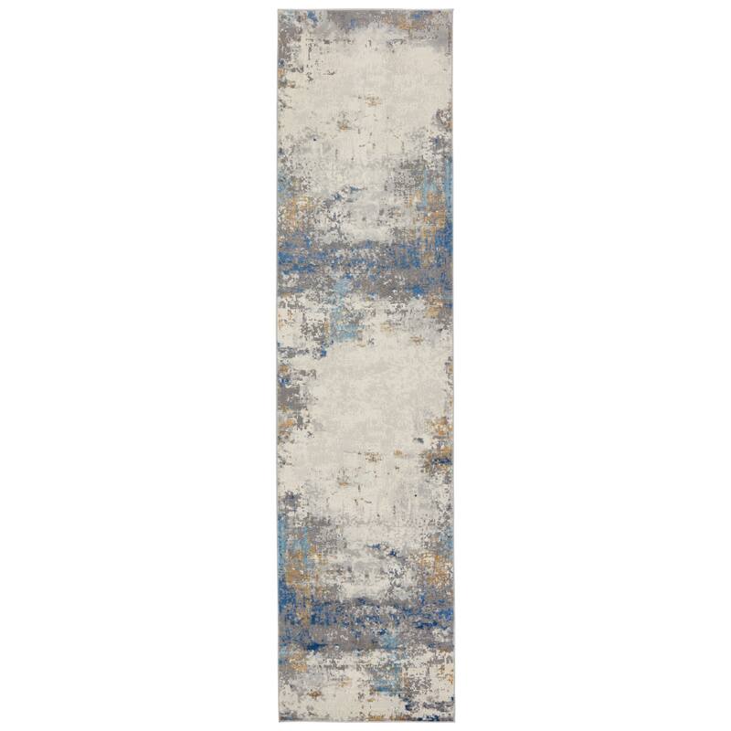 Ridley Abstract Gray/ Blue Area Rug