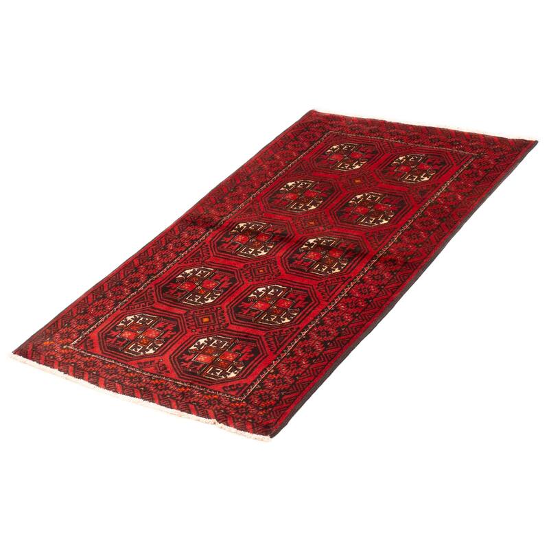 ECARPETGALLERY Hand-knotted Royal Baluch Red Wool Rug - 3'6 x 6'3