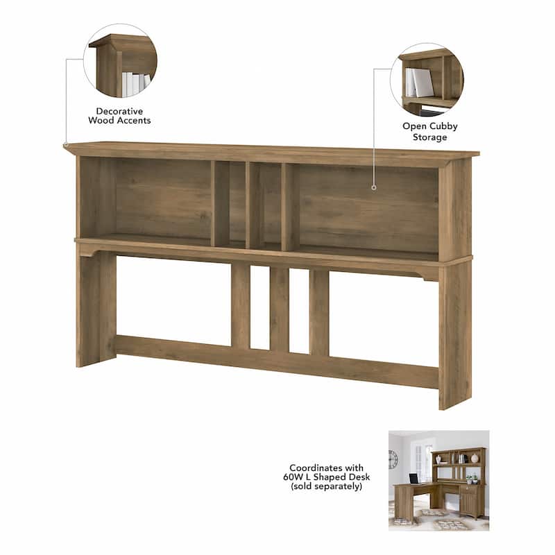 Bush Furniture Salinas 60W Hutch- Hutch Only - 60.00"L x 10.51"W x 32.99"H