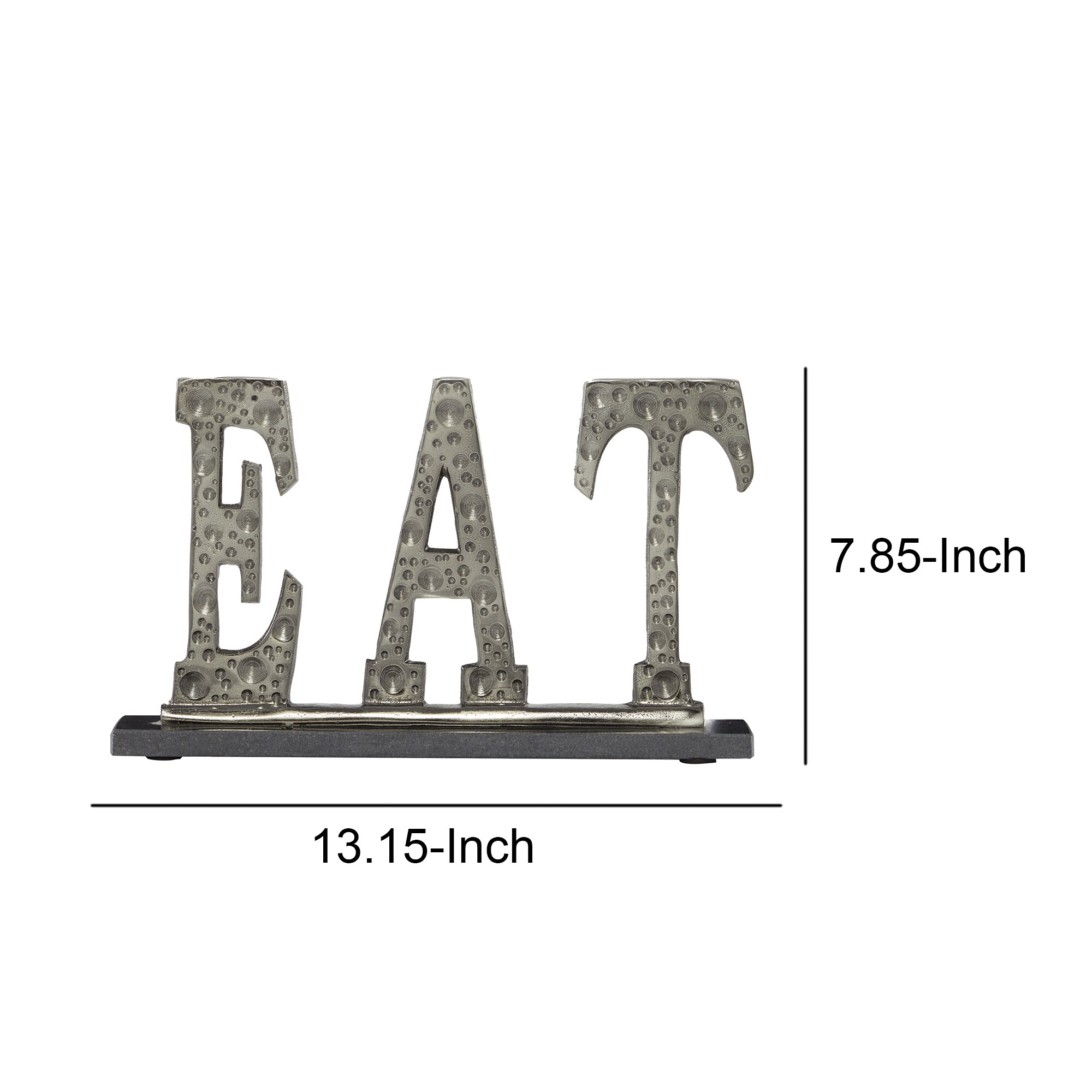 Shop Aluminum Kitchen Accent Decor With Eat Typography Gray Overstock 31246609