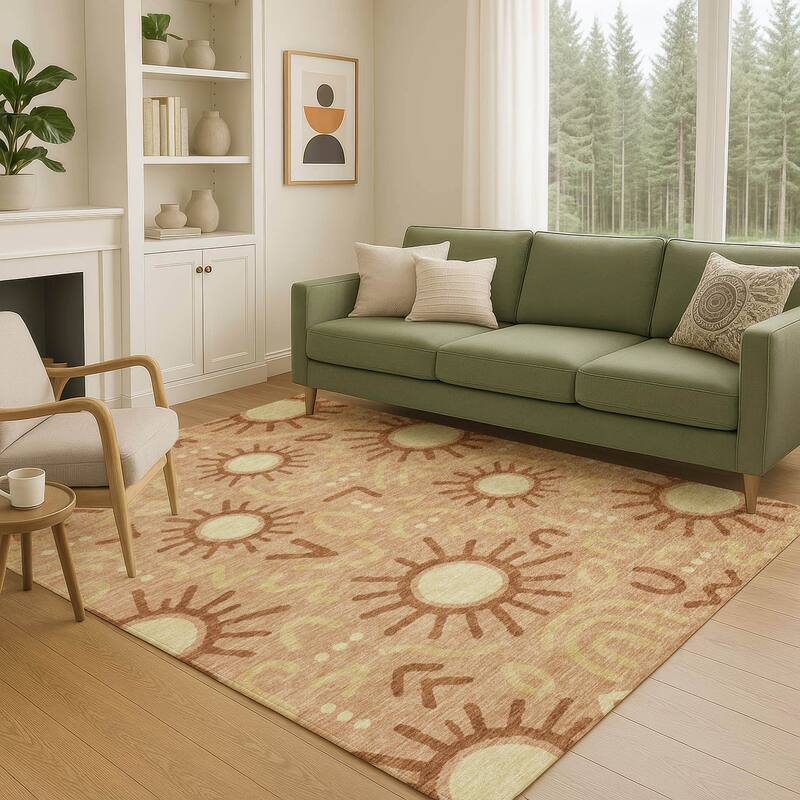 Machine Washable Indoor/ Outdoor Modern Sol Chantille Rug