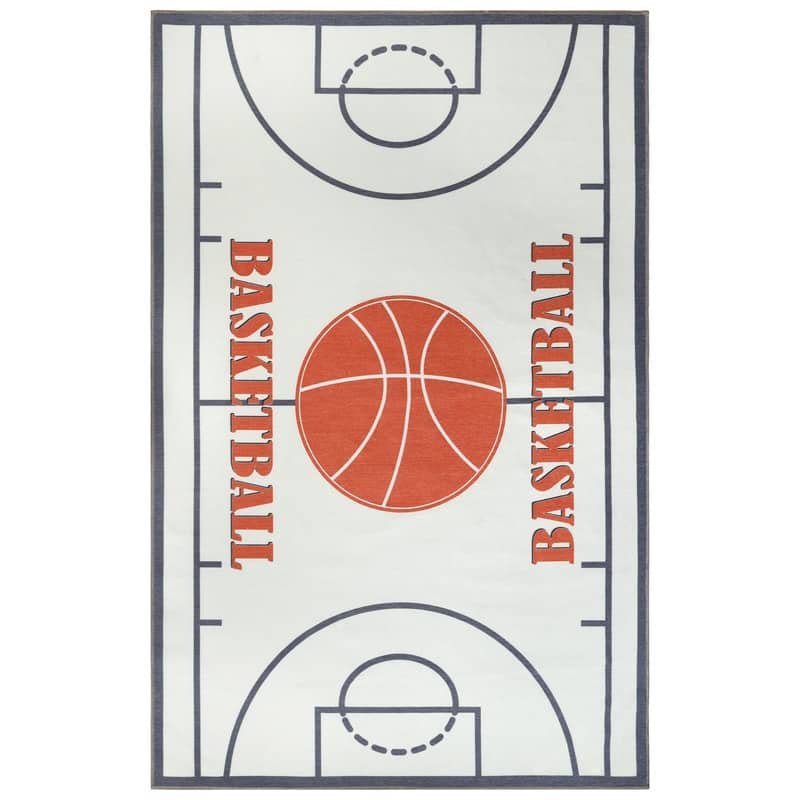 Superior Basketball Kids Washable Indoor Area Rug
