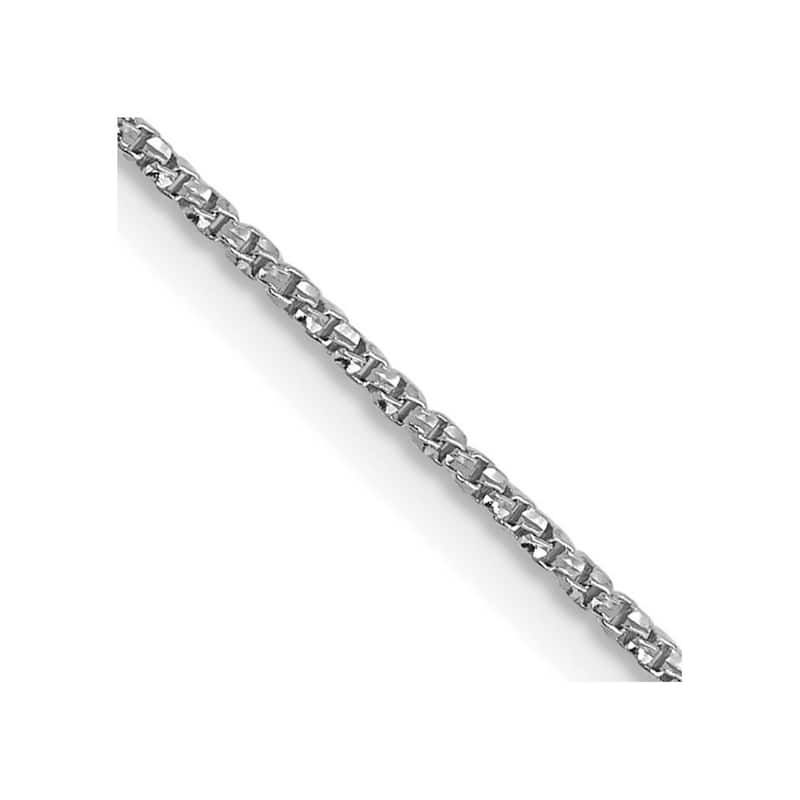 Curata 14k White Gold 0.9mm Diamond Cut Twisted Box Chain Necklace Options: 16 18 20