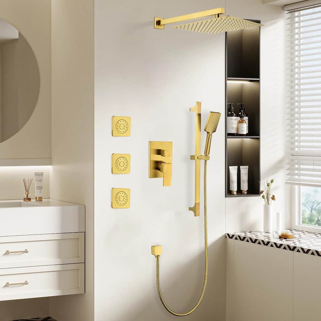 Topcraft 12-inch Complete Shower System with Handheld Shower and Body Jets