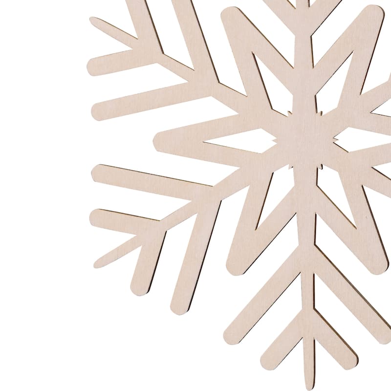 Cut-Out Snowflake Wooden Christmas Ornaments - 5" - Set of 8