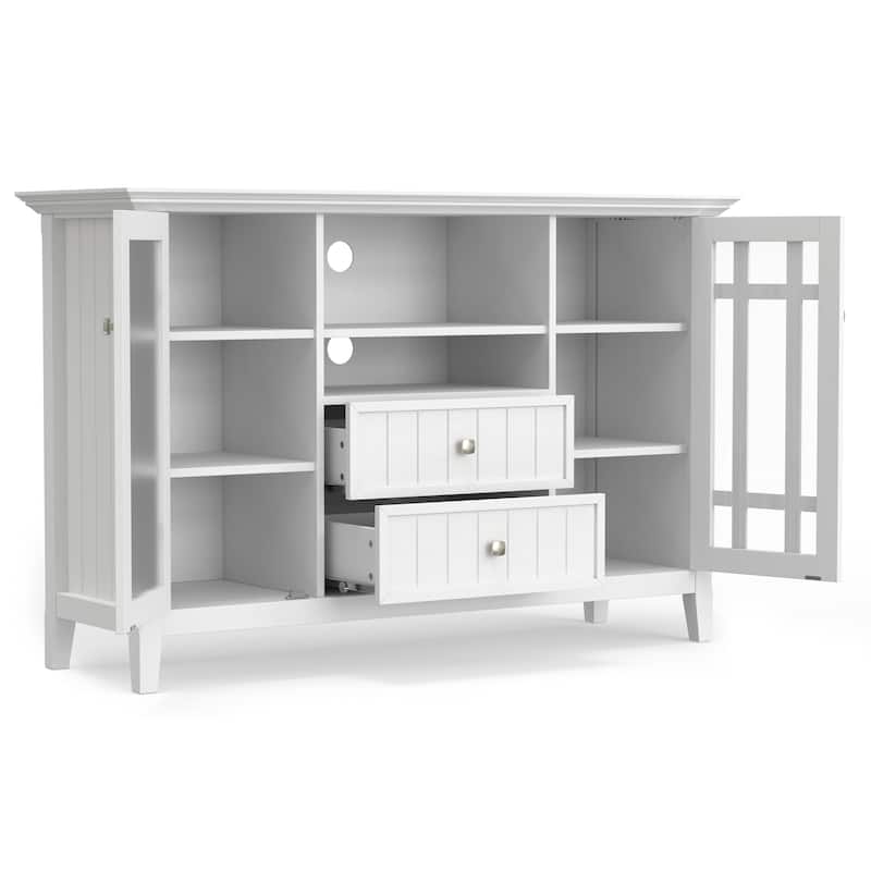 WYNDENHALL Freemont SOLID WOOD 53 inch Wide Transitional TV Media Stand For TVs up to 60 inches - 53"w x 16.5"d x 34.7" h