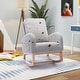 preview thumbnail 37 of 52, Nursery Rocking Chair High Back Accent Rocker for Living Room Ligth Gray