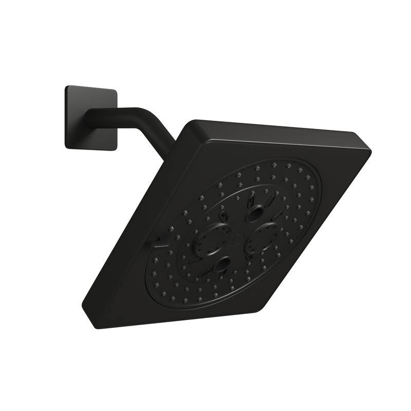 7-Spray Patterns 6.5 in. Wall Mount Rain Fixed Shower Head with Shower Arm and Flange