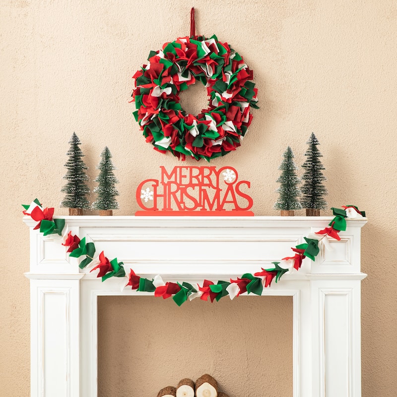 Christmas Plaid Fabric Decorative Wreath