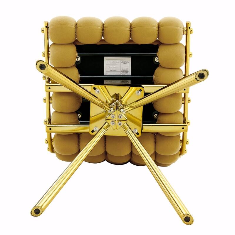 Set of 2 Puffy Bubble Velvet Dining Chairs with Ball Chain Detail